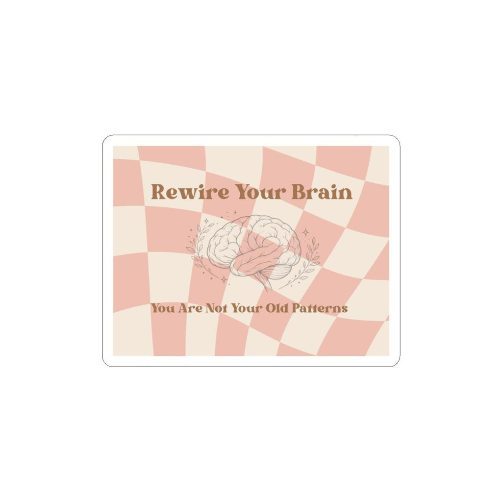 Rewire Your Brain Vinyl Sticker: Motivational Quote, Brain Art (Kiss-Cut)