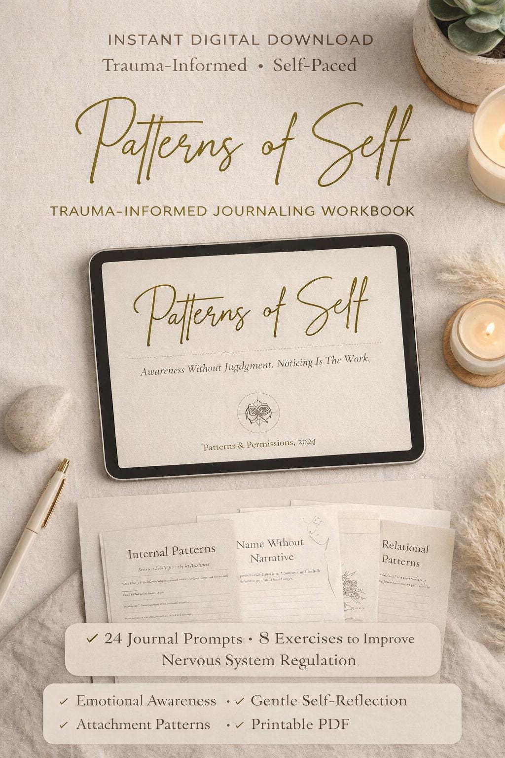Self Awareness Workbook | Emotional & Relational Patterns (Digital Download)
