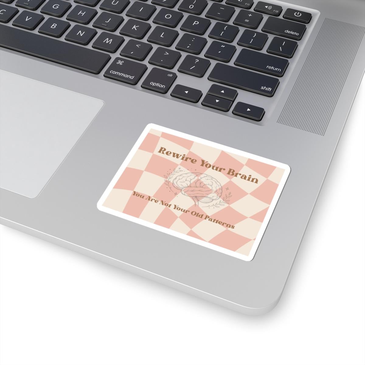 Rewire Your Brain Vinyl Sticker: Motivational Quote, Brain Art (Kiss-Cut)