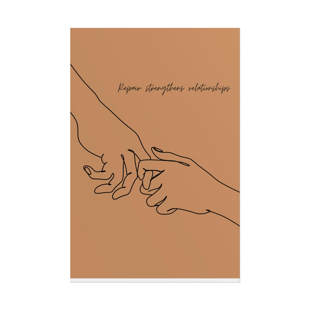 Repair Strengthens Relationships Poster | Line Art Hands Minimalist Wall Art