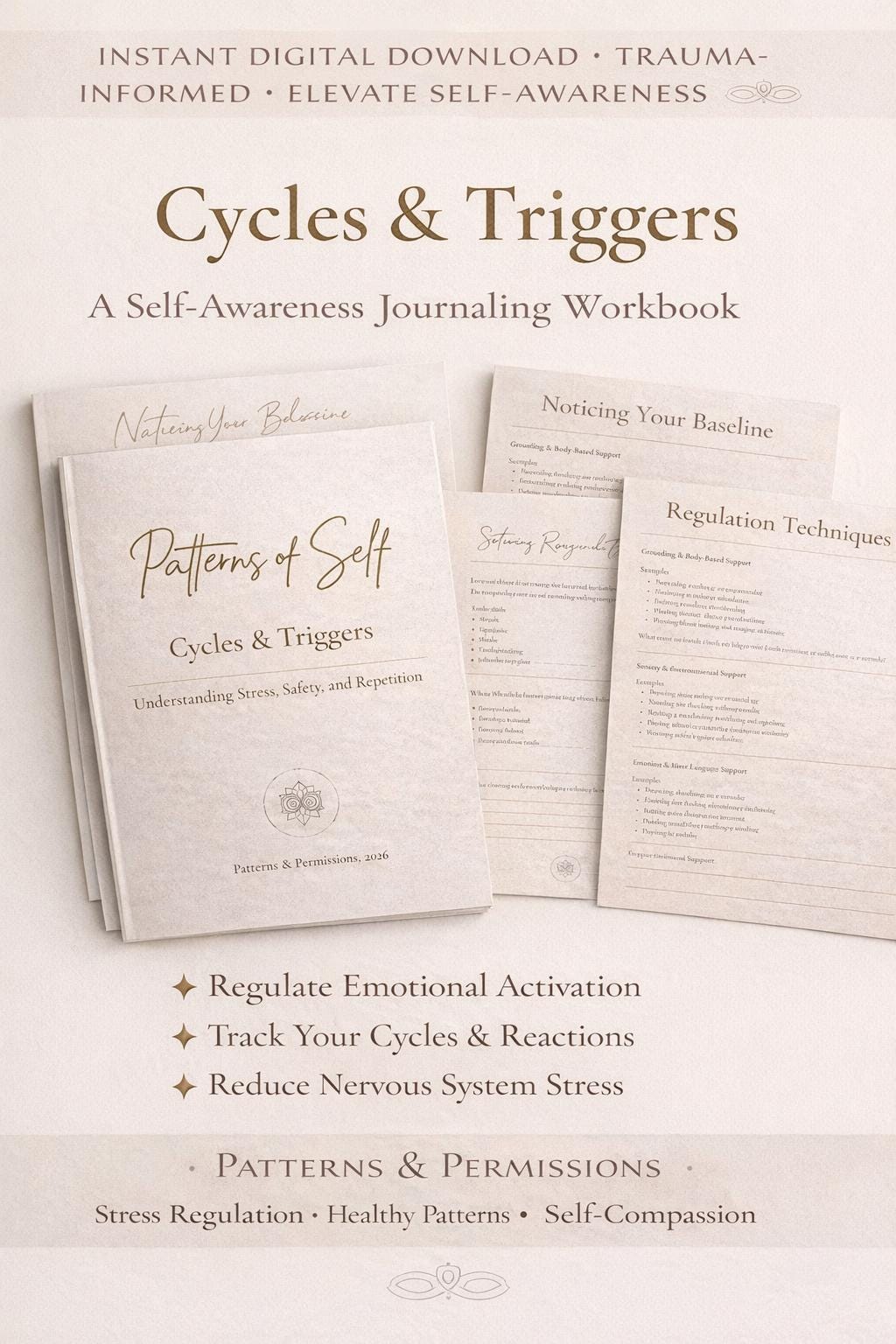 Cycles & Triggers Workbook | Trauma-Informed Self-Reflection. Includes 7 Self-Help Worksheets and Exercises for Self-Awareness.
