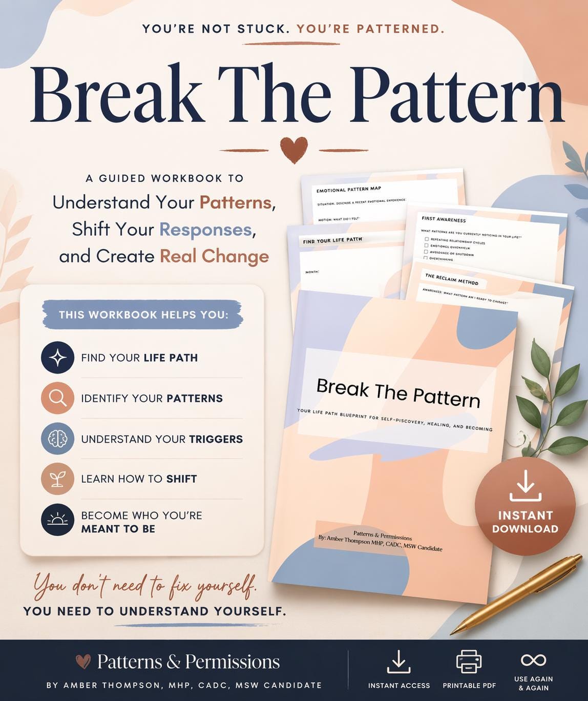Break The Pattern Workbook | Life Path Numerology Self Discovery (PDF Download)
