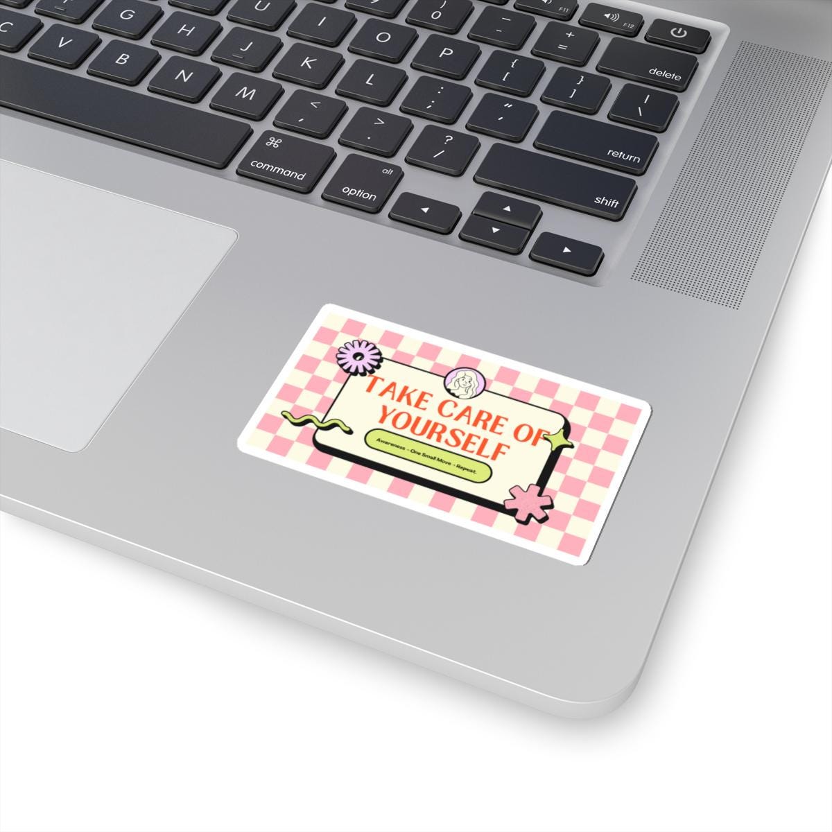 Take Care of Yourself Sticker | Self-Care Checkerboard Kiss-Cut Sticker