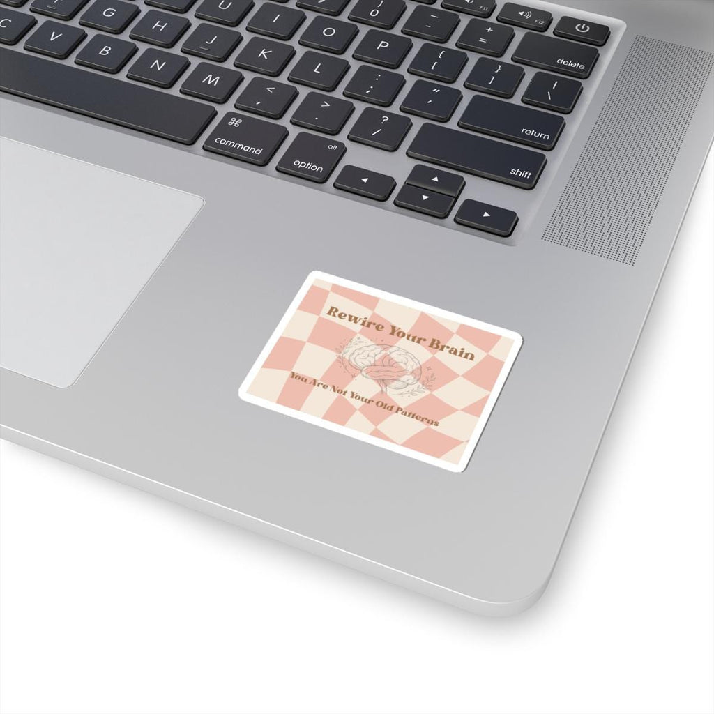 Rewire Your Brain Vinyl Sticker: Motivational Quote, Brain Art (Kiss-Cut)
