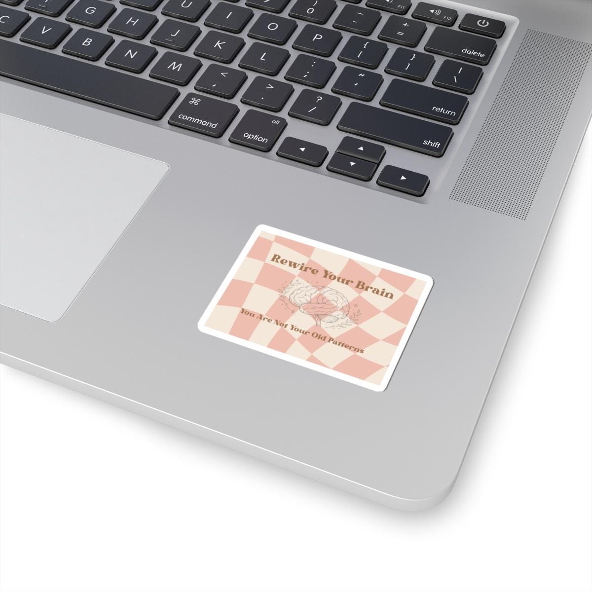 Rewire Your Brain Vinyl Sticker: Motivational Quote, Brain Art (Kiss-Cut)