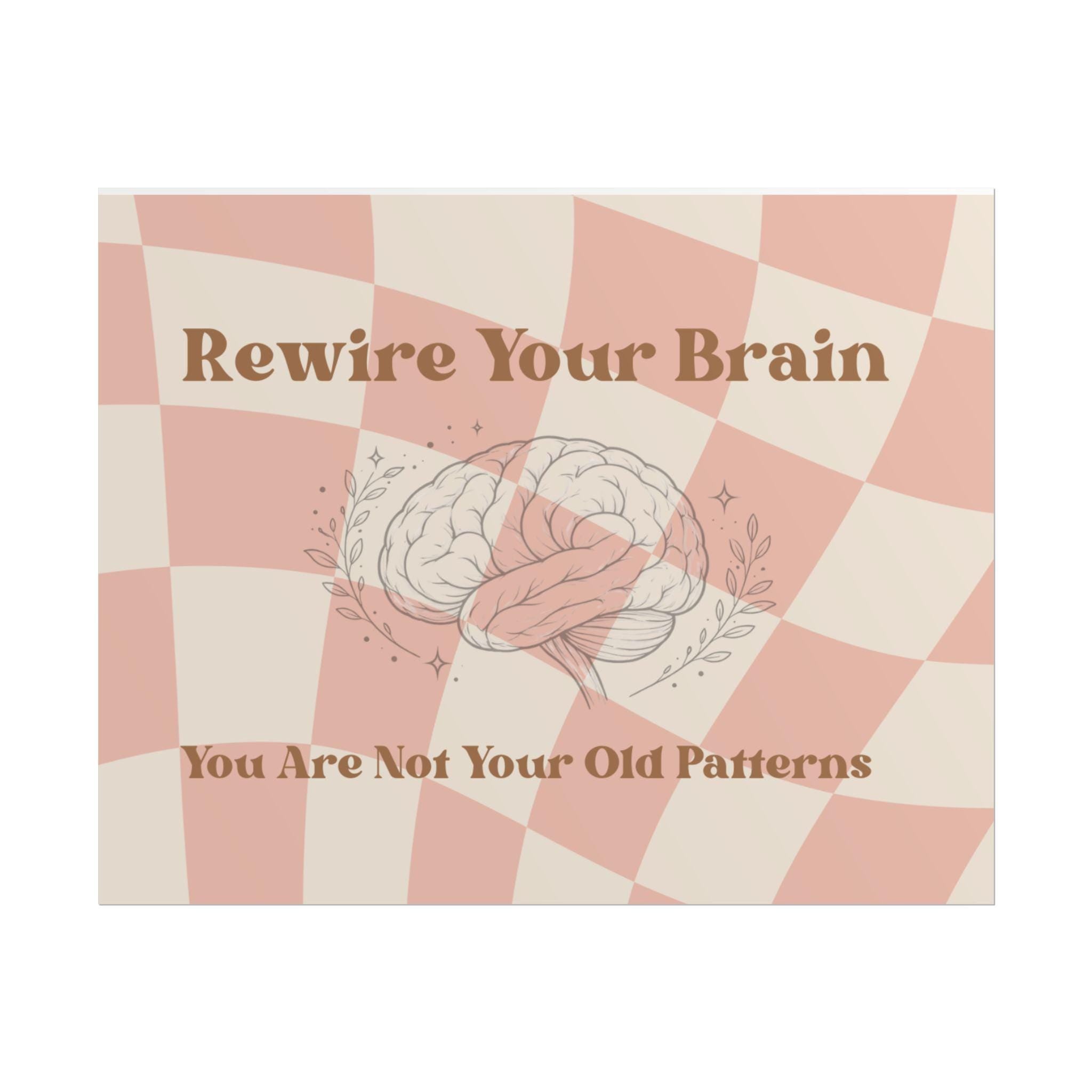Rewire Your Brain Rolled Poster | Motivational Mental Health Wall Art
