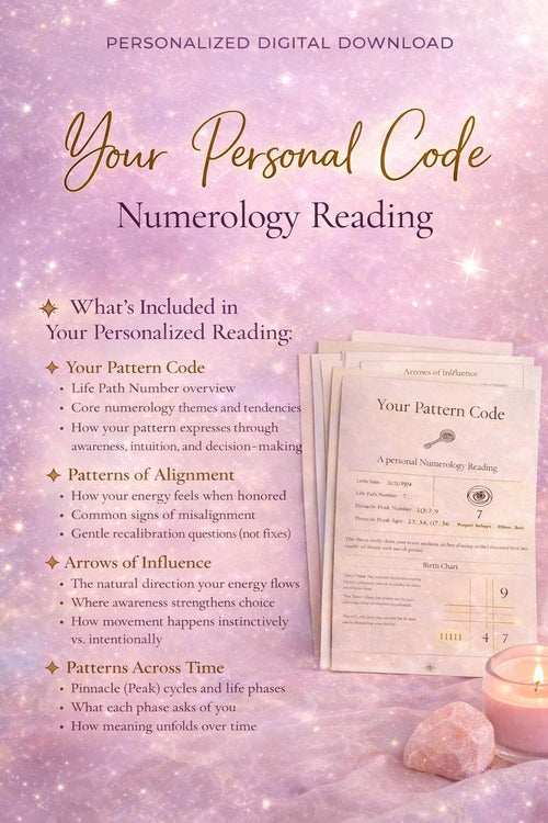 Custom Numerology Reading | Patterns & Permissions Code. Personalized Insight PDF. Self-Awareness and Life Path Guide.