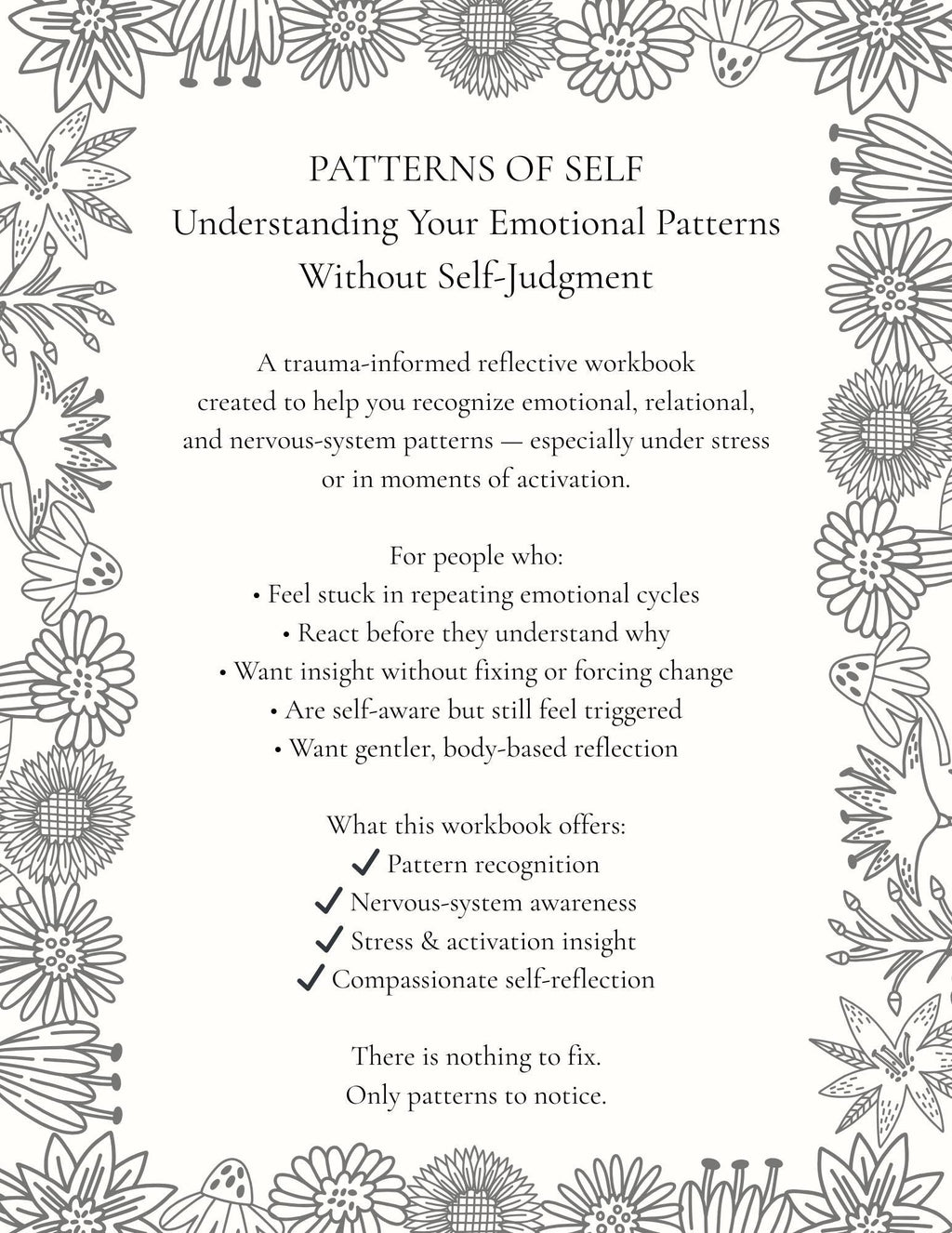 Self Awareness Workbook | Emotional & Relational Patterns (Digital Download)