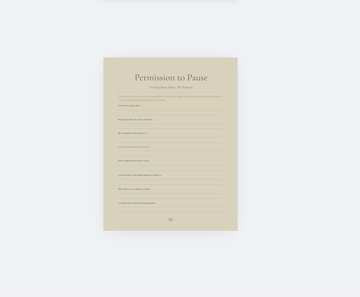 Permissions of Self Workbook | Trauma-Informed, Boundaries & Self-Trust (PDF)