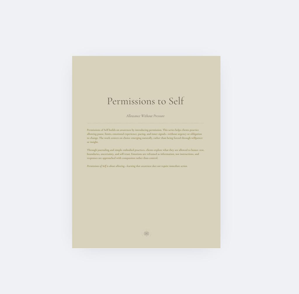 Permissions of Self Workbook | Trauma-Informed, Boundaries & Self-Trust (PDF)