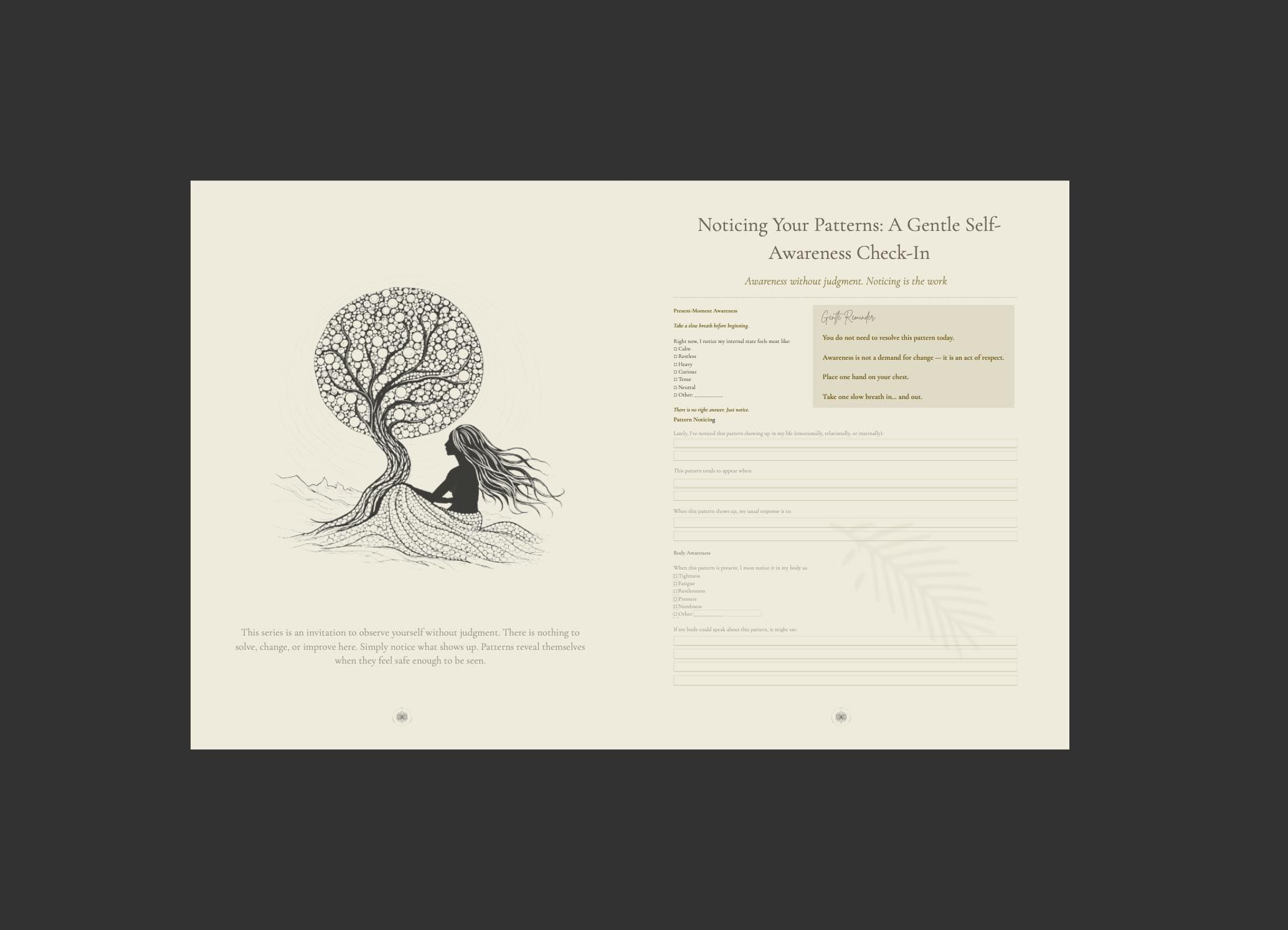 FREE Patterns Of Self: Noticing Your Patterns Workbook | Trauma-Informed Self-Reflection. NOTICE233
