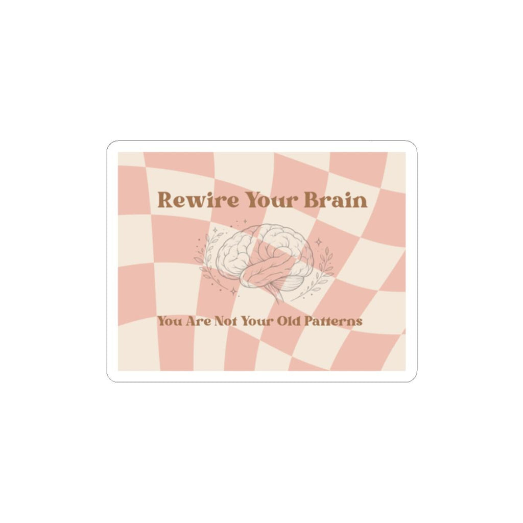 Rewire Your Brain Vinyl Sticker: Motivational Quote, Brain Art (Kiss-Cut)