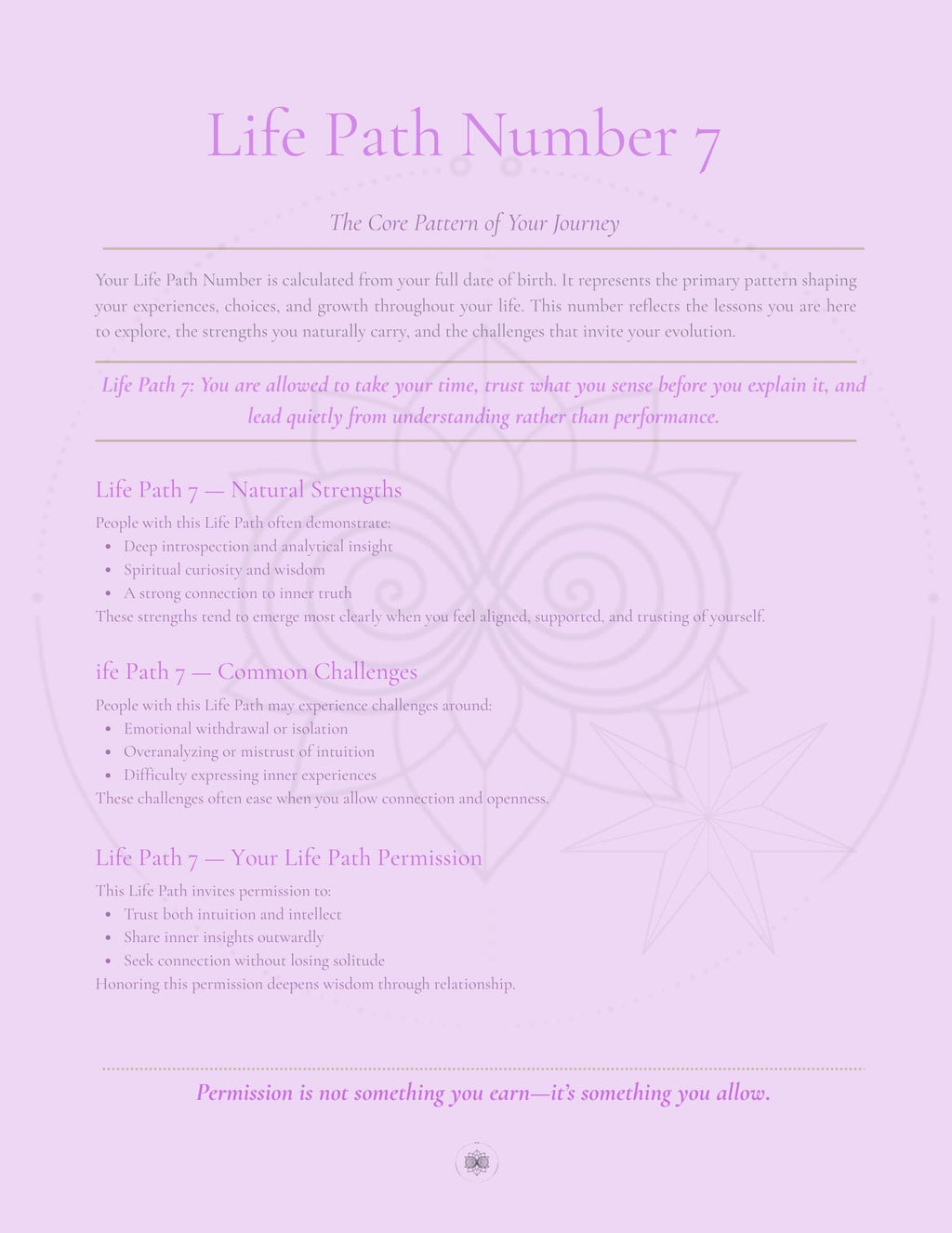 Custom Numerology Reading | Patterns & Permissions Code. Personalized Insight PDF. Self-Awareness and Life Path Guide.