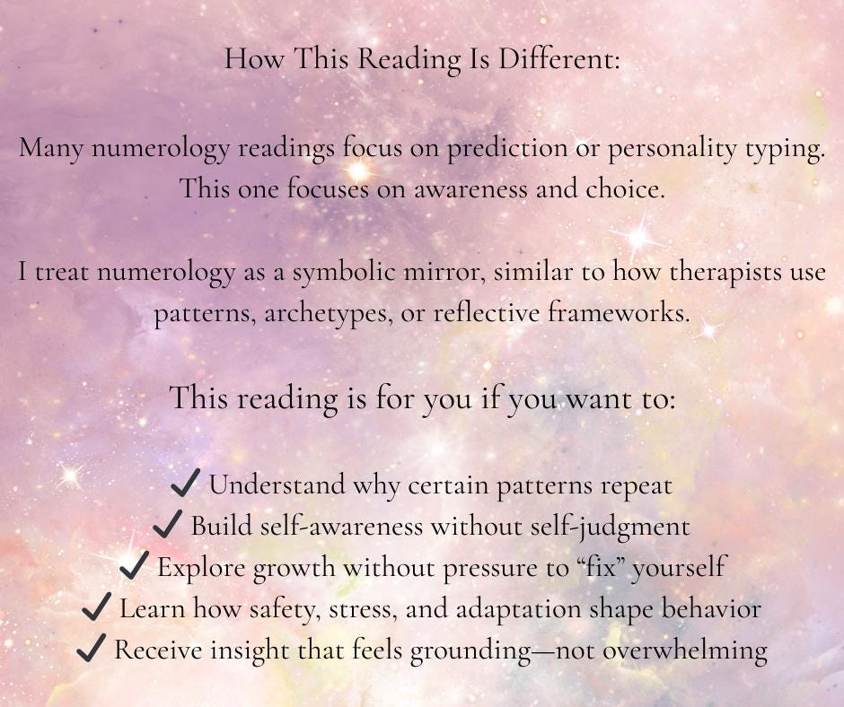 Custom Numerology Reading | Patterns & Permissions Code. Personalized Insight PDF. Self-Awareness and Life Path Guide.