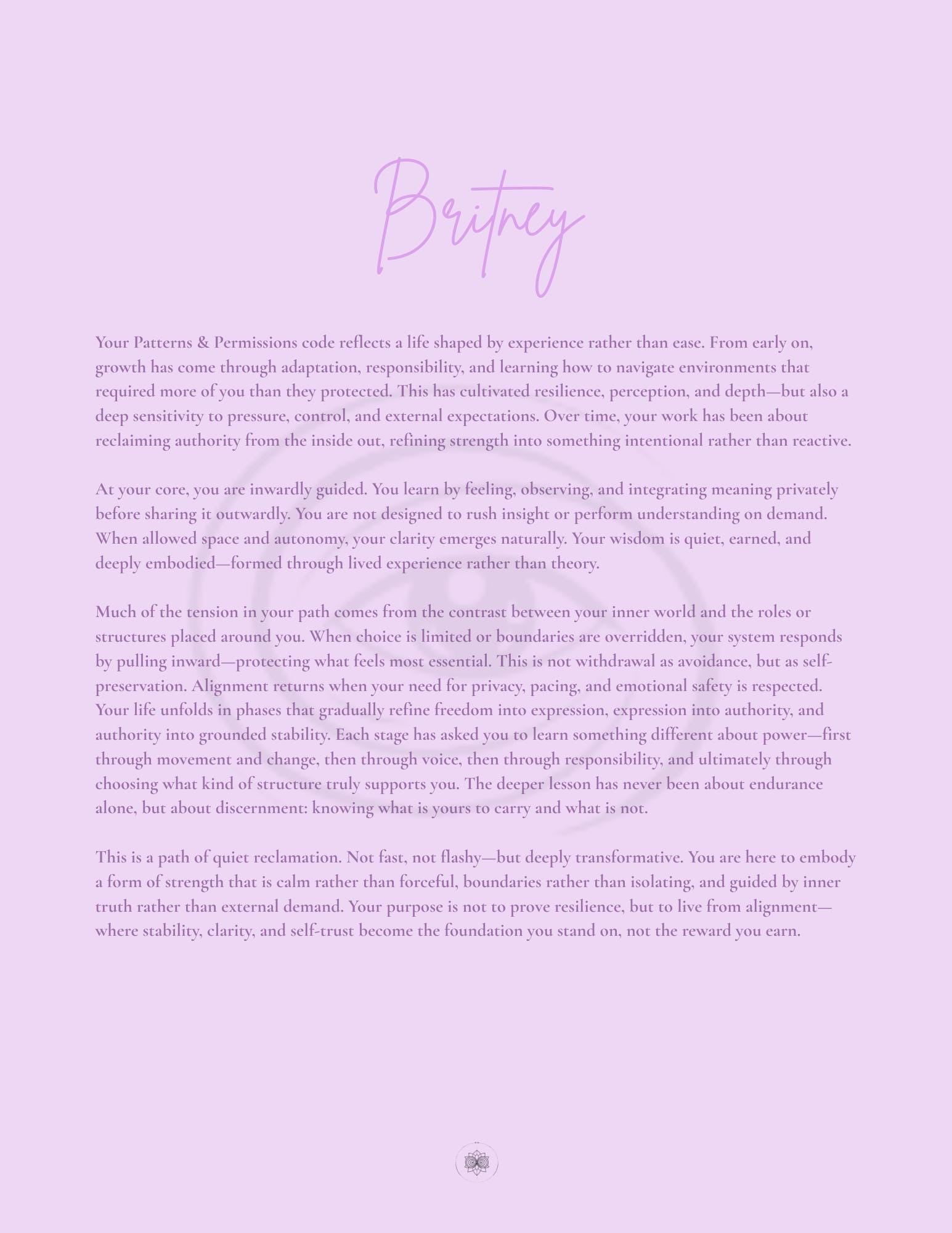 Custom Numerology Reading | Patterns & Permissions Code. Personalized Insight PDF. Self-Awareness and Life Path Guide.